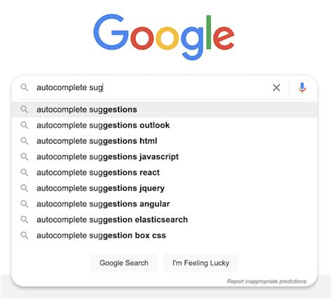 Google Search Suggestions .